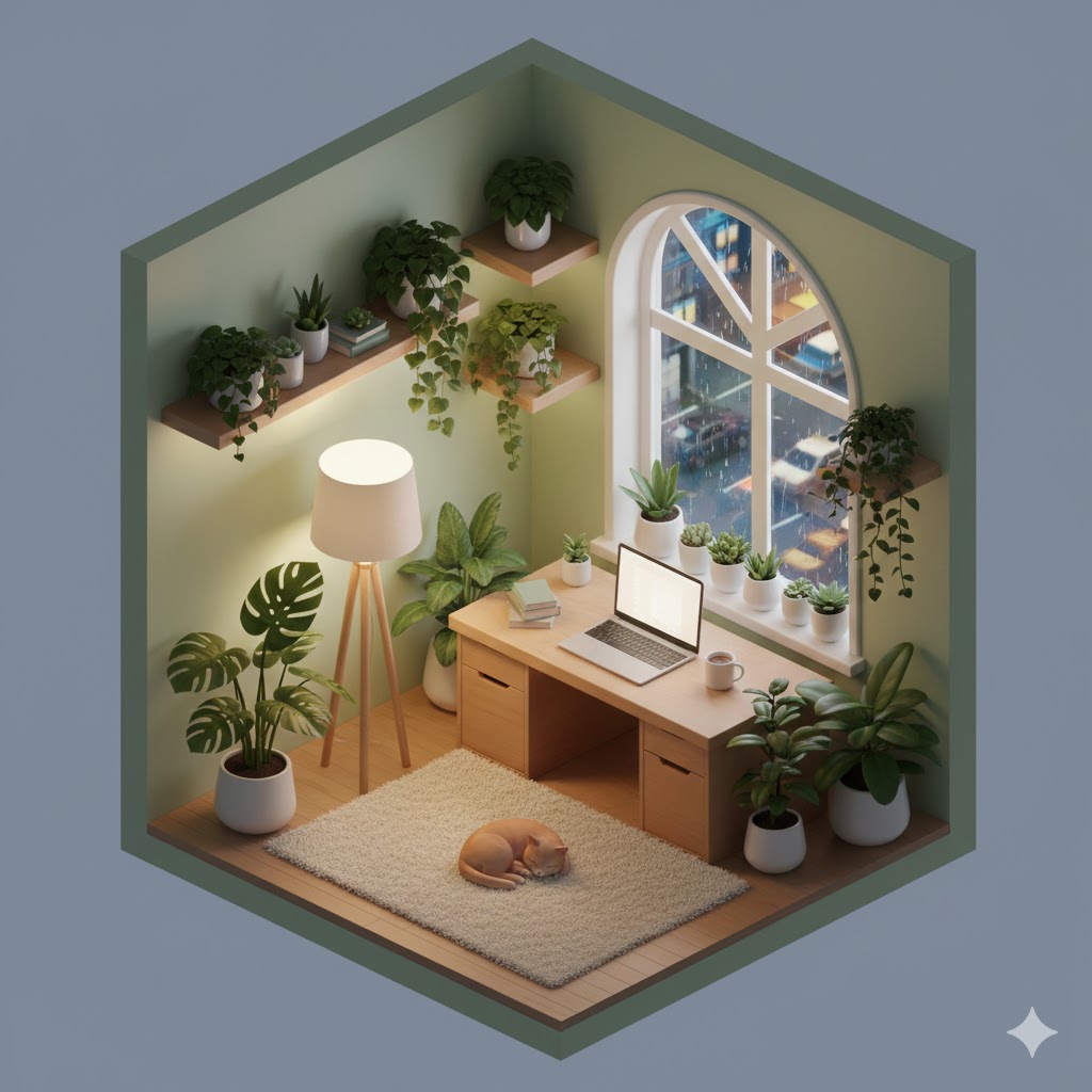 Isometric Room Design (Clean & Aesthetic)