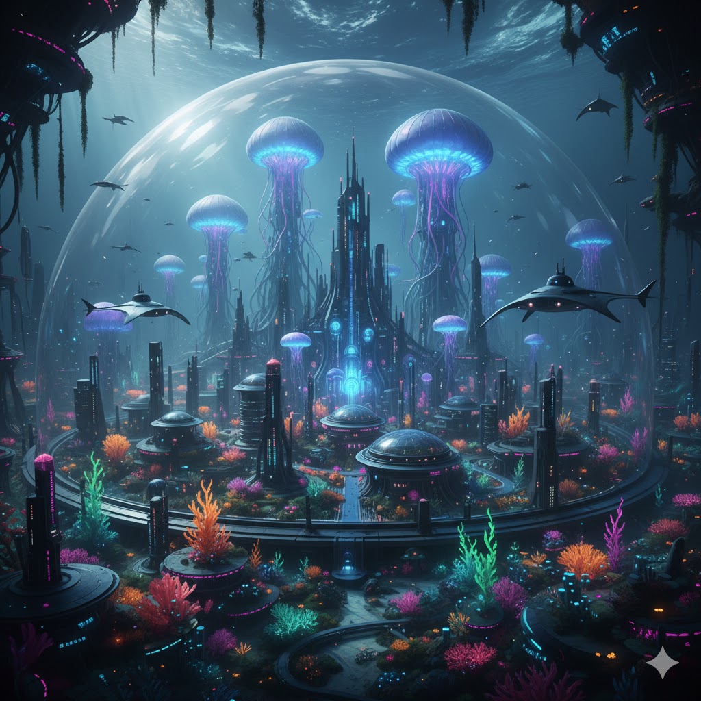 Underwater Bio-Luminescent City