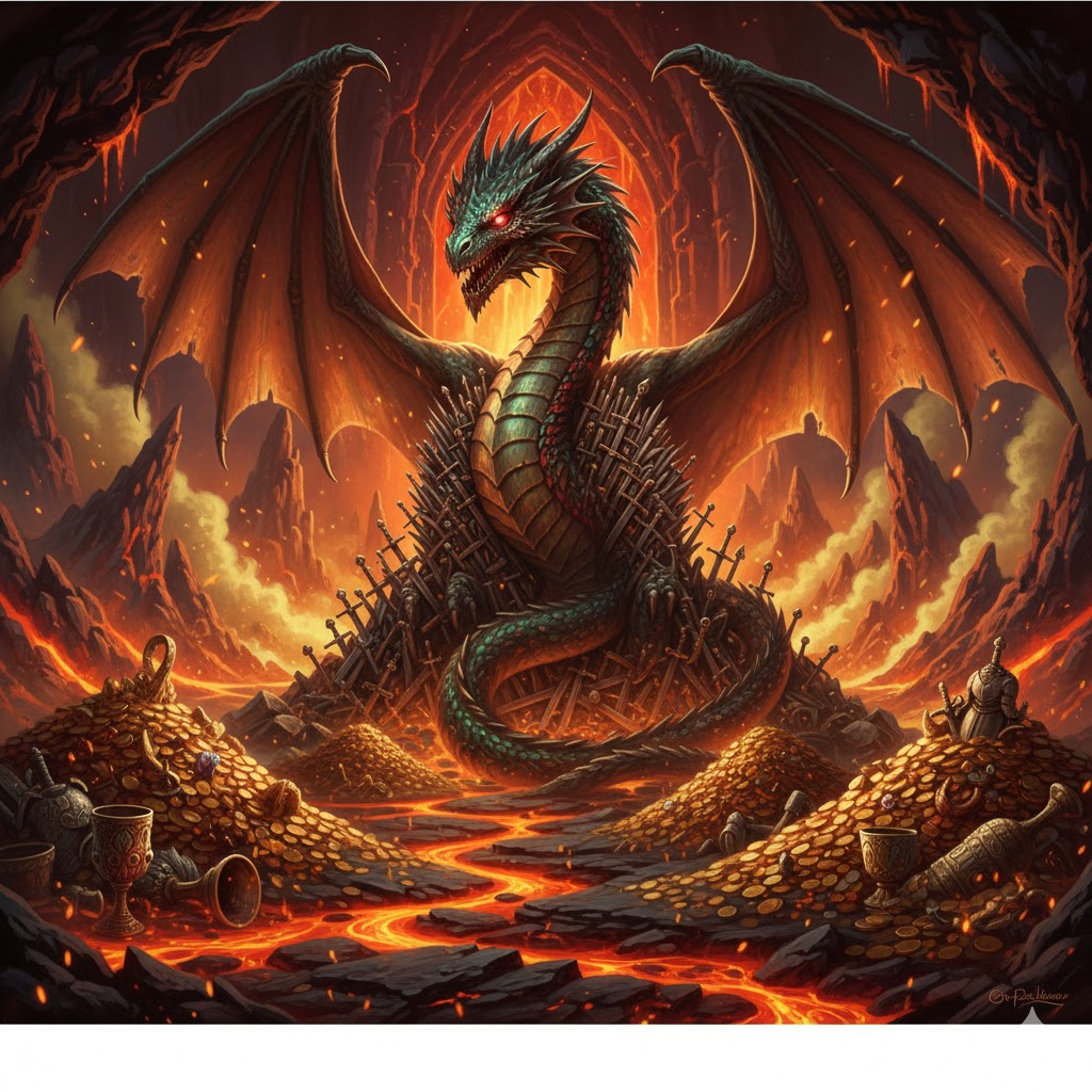 Mythical Dragon's Lair in Volcano